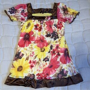 Vintage Y2K 90s Floral Summer Mini Dress